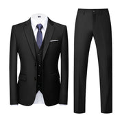 Men 3 Piece Solid Suit 2 button Closure