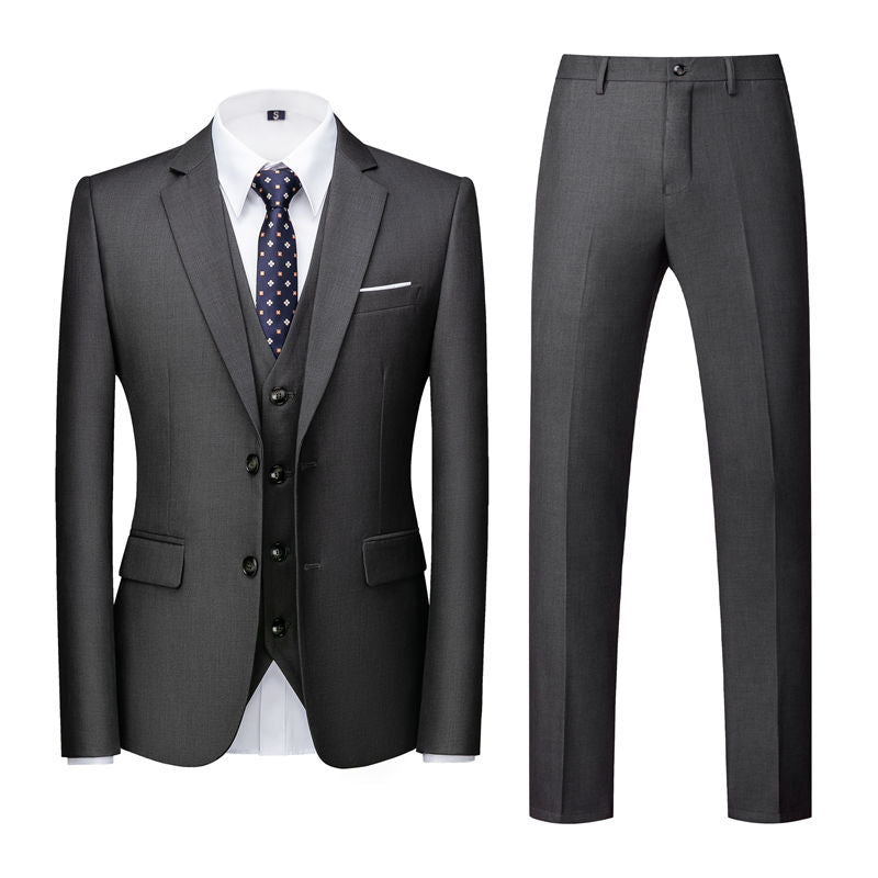 Men 3 Piece Suit Solid 8 Colors 2 Button Closure