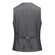 3 Piece Grey Suits for Men Slim Fit Wedding Prom Tuxedos Plaid Formal Dress Pants Suits