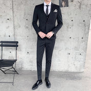 Men's 3 Piece Pinstripe Tuxedo for Wedding Prom Business