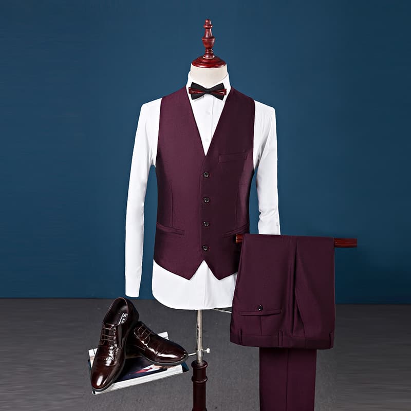 Mens 3 Piece Wedding Tuxedo in 3 Colors