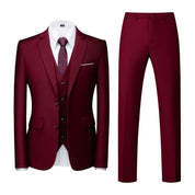 Men 3 Piece Suit Solid 8 Colors 2 Button Closure