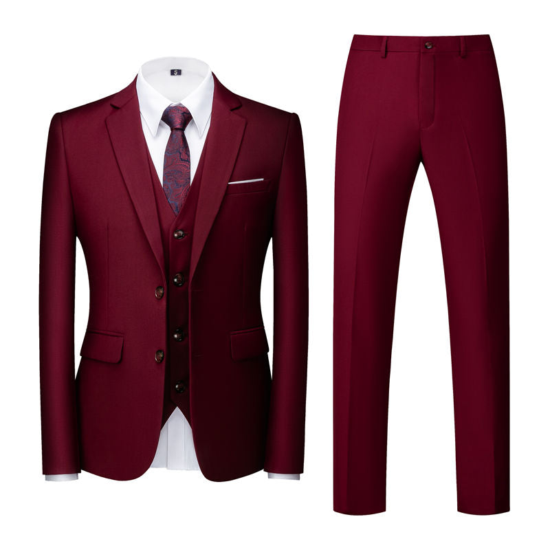 Men 3 Piece Suit Solid 8 Colors 2 Button Closure