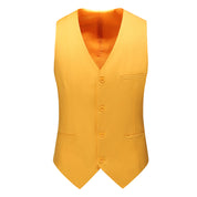 Men's Single Breasted Stylish Plain Vest Slim Fit Solid Waistcoat For Prom Groomsman Wedding Party