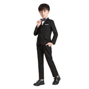 Boys 4 Piece Suit Solid Black Navy Boy Dress