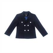 Boys Suit Children's Blue Double Breasted Striped Suit Dress Set