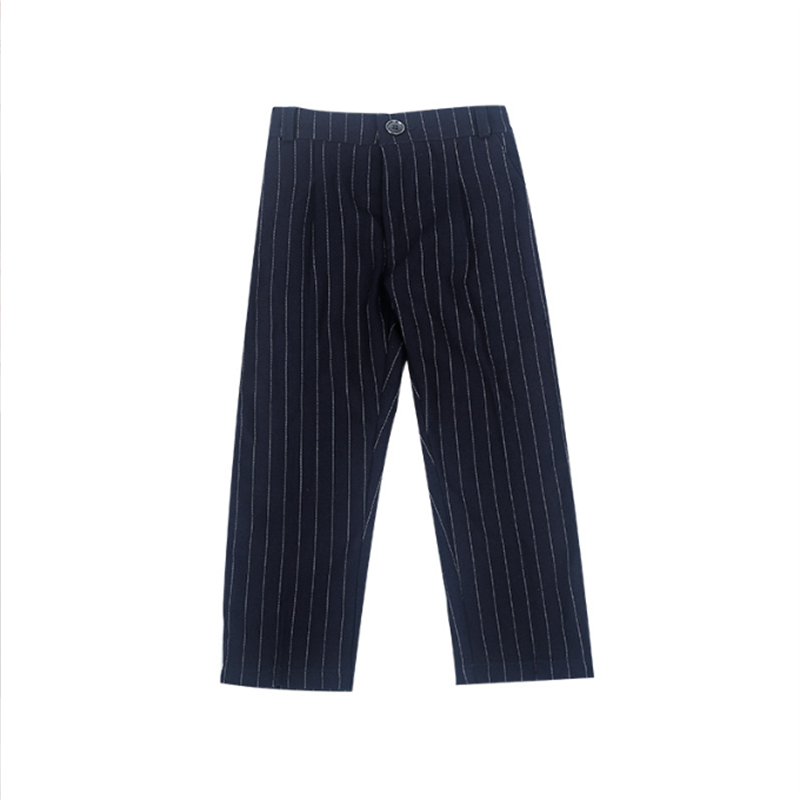 Boys Suit Children's Blue Double Breasted Striped Suit Dress Set