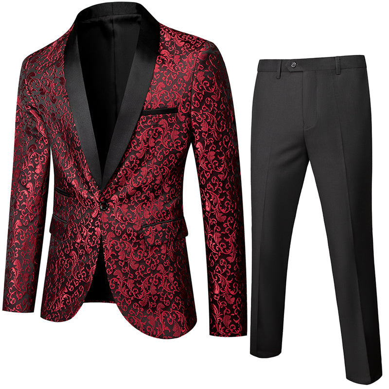 Men's 2 Piece Paisley Tuxedos with Shawn Lapel