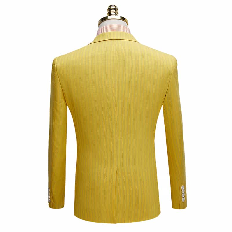 Mens 2 Piece Suit Stylish Slim Fit Pinstriped Tuxedos For Wedding Prom Groomsmen Dinner Party