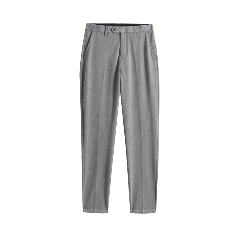Solid Dress Pants Flat-Front Trousers in 3 Colors