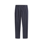 Mens Striped Dress Pants Flat-Front Skinny Pinstriped Blue Grey Prom Trousers