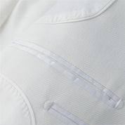 Mens 3 Piece Suit Slim Fit Notched Lapel Tuxedos For Wedding Prom Groomsmen Dinner Party White Blazer Vest Dress Pants