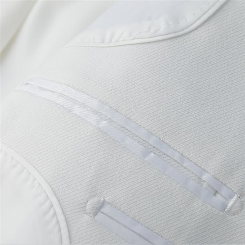 Mens 3 Piece Suit Slim Fit Notched Lapel Tuxedos For Wedding Prom Groomsmen Dinner Party White Blazer Vest Dress Pants