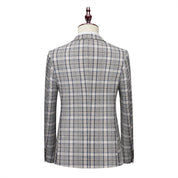 Men's Plaid Blazer Two Buttons in Yellow Red Green