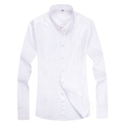 Men's Dress Shirt Wrinkle-Resistant Solid Slim Fit Long-Sleeve Formal For Prom Wedding Business