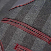Mens 2 Piece Double Breasted Suit with Striped Pattern