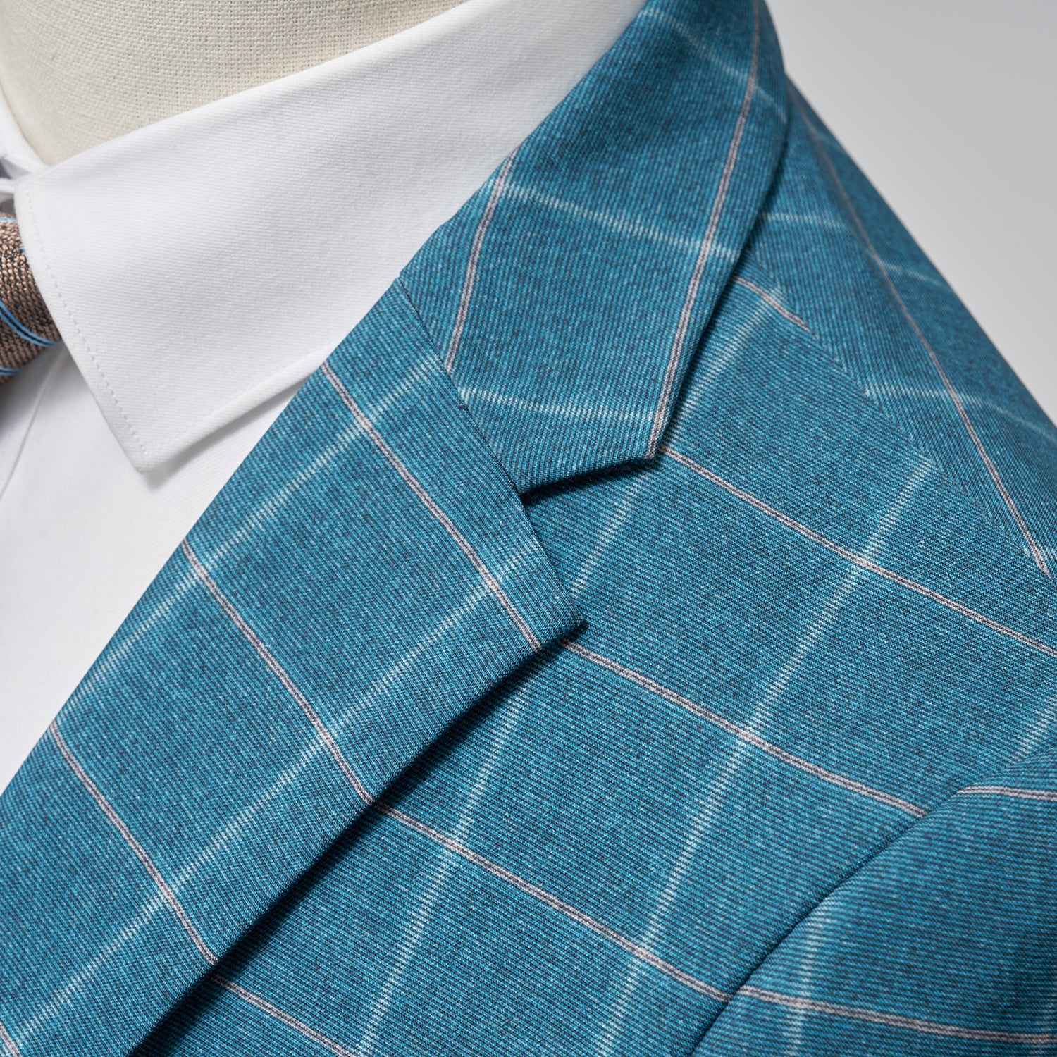Men's Slim Fit Blazer One Button Blue Plaid Sports Coat