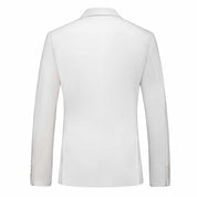 Mens Solid Double Breasted Blazer in Black and White