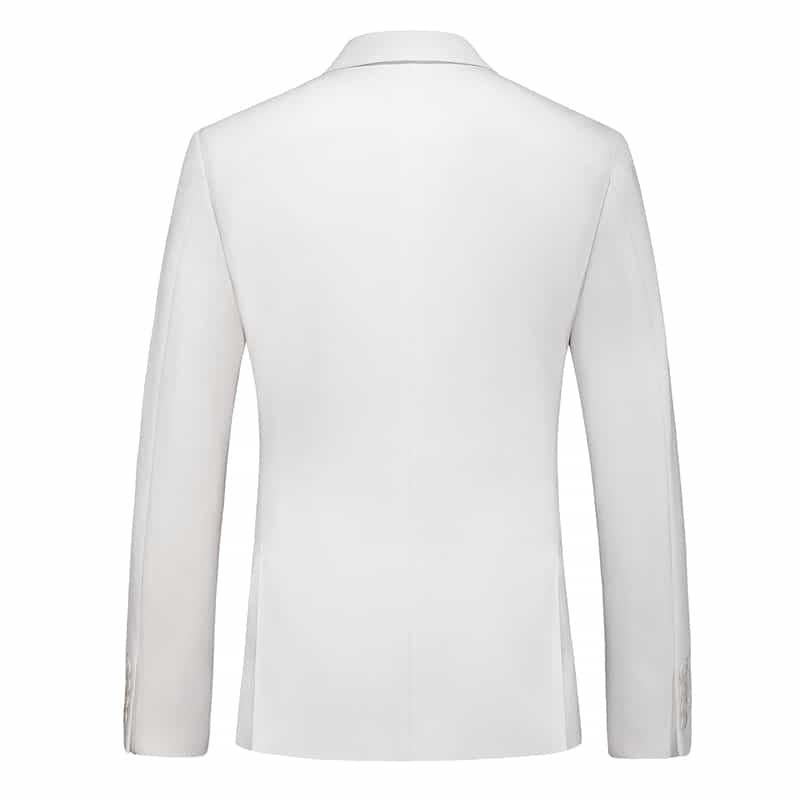 Mens Solid Double Breasted Blazer in Black and White