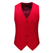 Men's Single Breasted Stylish Plain Vest Slim Fit Solid Waistcoat For Prom Groomsman Wedding Party