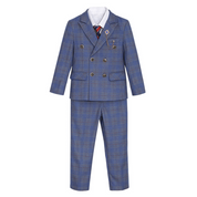 5 Piece Suit British Style Plaid Suit For Boys
