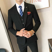 Men's 3 Piece Slim Fit Suit One Button With 4 Solid Colors