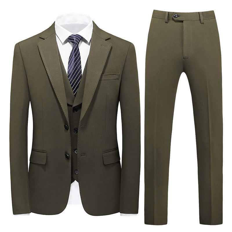 Mens 3 Pieces Suit Two Buttons Single Breasted