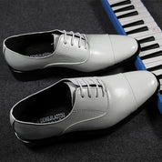 Mens Dress Shoes Lace-Up Oxford Leather Shoes For Prom Wedding Business