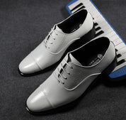 Mens Dress Shoes Lace-Up Oxford Leather Shoes For Prom Wedding Business