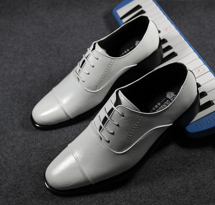 Mens Dress Shoes Lace-Up Oxford Leather Shoes For Prom Wedding Business