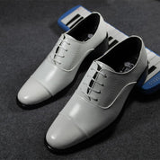 Mens Dress Shoes Lace-Up Oxford Leather Shoes For Prom Wedding Business