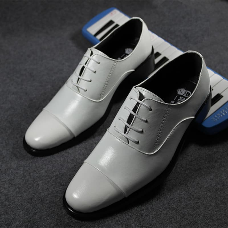Mens Dress Shoes Lace-Up Oxford Leather Shoes For Prom Wedding Business