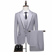 Mens 3 Piece Grey Suit Single Breasted