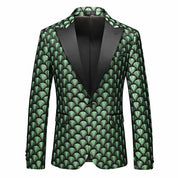 Men‘s Blazer Slim Fit Suit Jacket Casual Printed Sport Coat