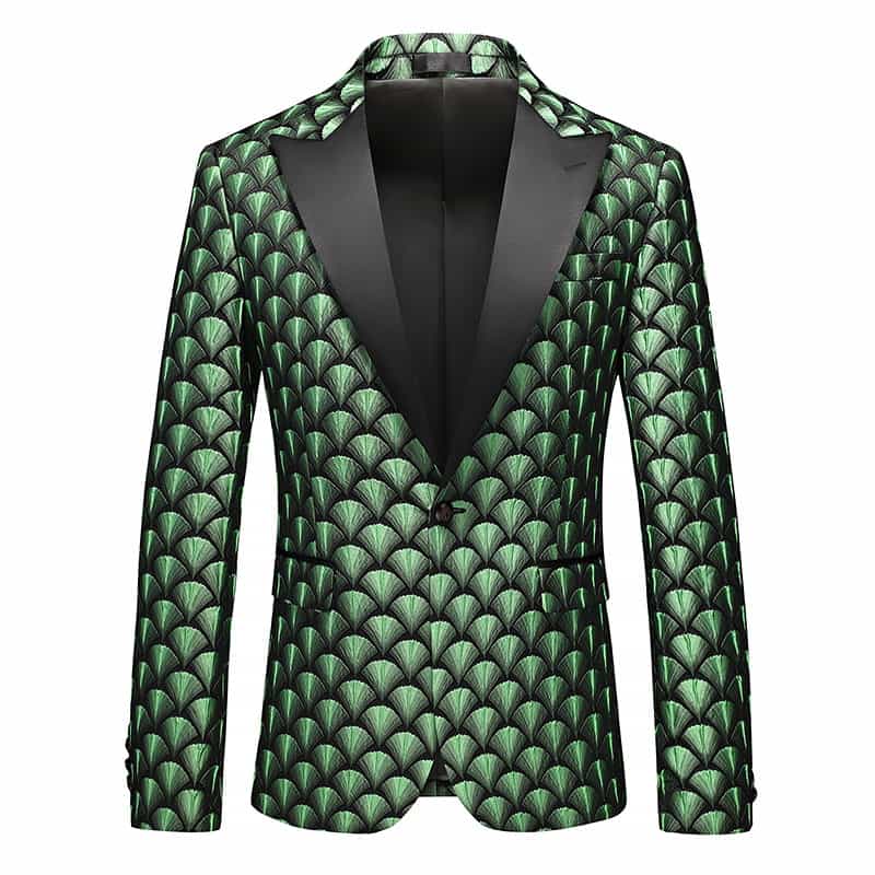 Men‘s Blazer Slim Fit Suit Jacket Casual Printed Sport Coat