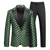 Men's 2 Piece One Button Suit Jacquard Tuxedos