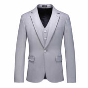 Mens 3 Piece Grey Suit Single Breasted