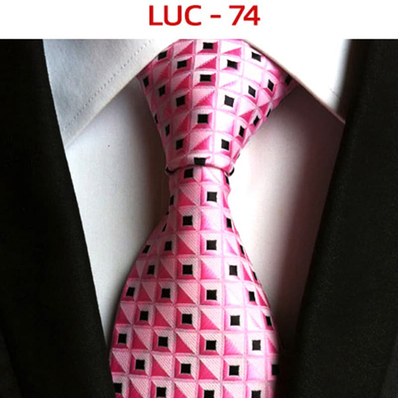 Men's Classic Polyester Tie Checked Jacquard Necktie