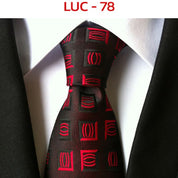 Men's Classic Polyester Tie Checked Jacquard Necktie