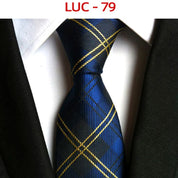 Men's Classic Polyester Tie Checked Jacquard Necktie
