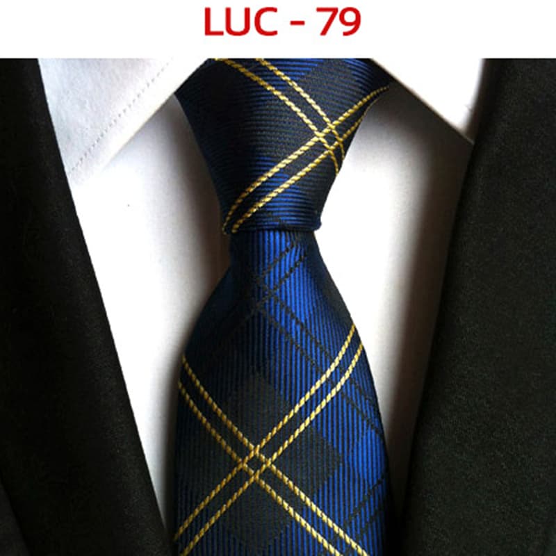Men's Classic Polyester Tie Checked Jacquard Necktie
