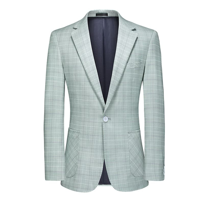 Mens Plaid Jacket One Button In Two Colors