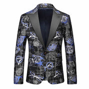 Men's Blazer Slim Fit Floral Printed Sport Coat Jacket