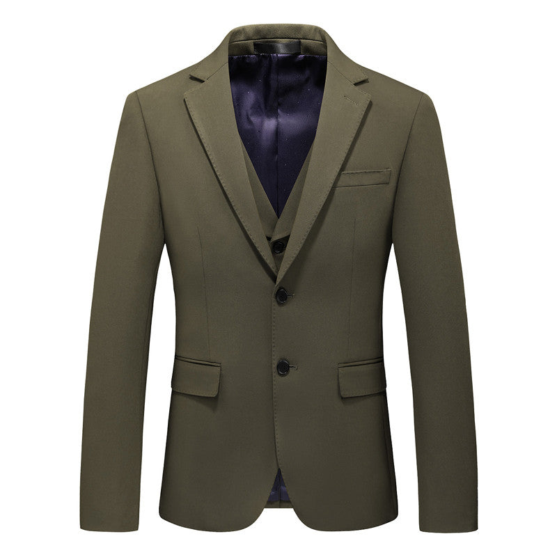 Mens 3 Pieces Suit Two Buttons Single Breasted