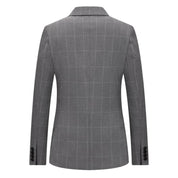 Men 3 Piece Plaid Suit Double Breast
