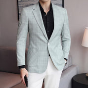 Mens Plaid Jacket One Button In Two Colors