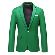 Mens 2 Piece Suit One Button Green & Brown & Khaki Solid Colors