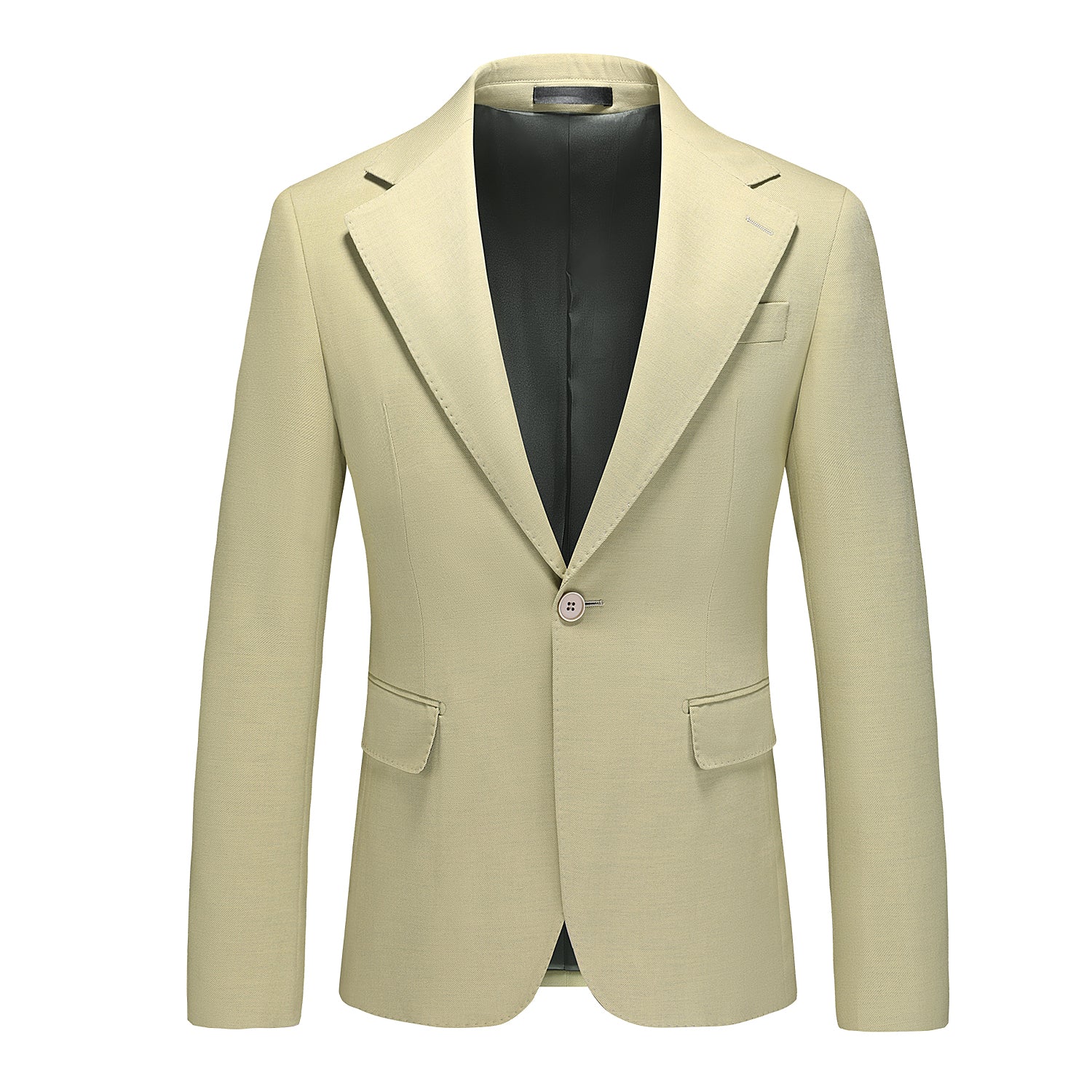 Men's 2 Piece Suit One Button in Solid Green