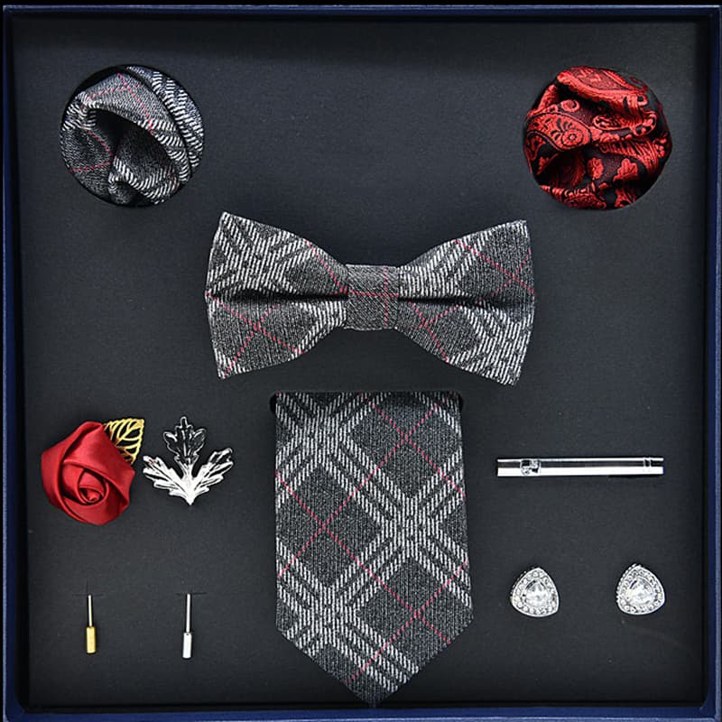 Men's 8 Pieces Plaid Ties Set