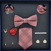 Men's 8 Pieces Plaid Ties Set